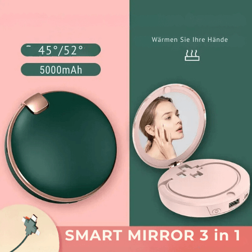 BYONA Smart Mirror 3-in-1 - Spiegel, Handwärmer und Powerbank